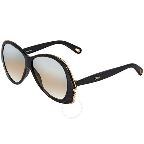 Chloe Ladies Black Cat Eye Sunglasses CE763S 1 59